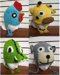 KNITTED ANIMAL HATS-6PACK